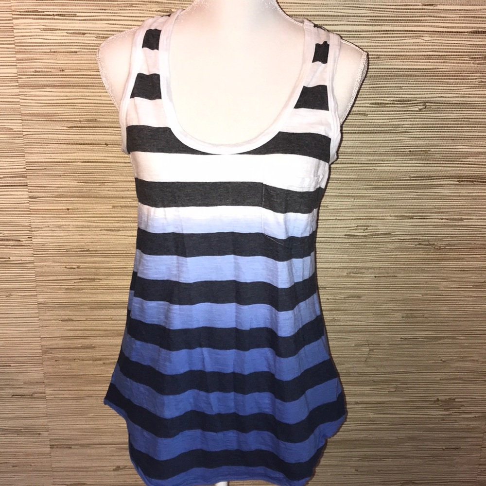 Kersh medium ombré tank white,grey, and blues